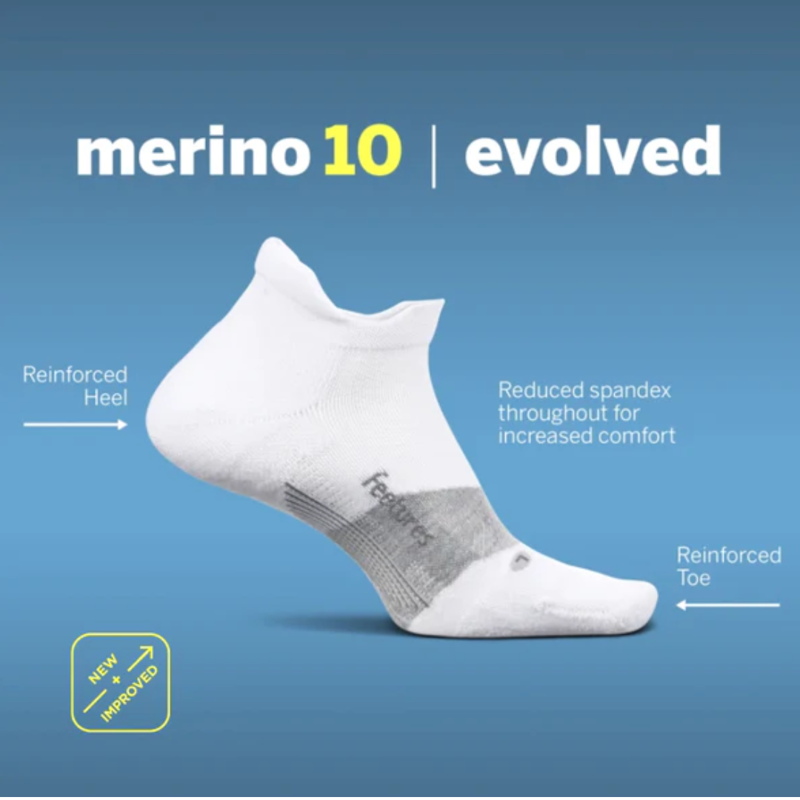 Feetures Merino 10 Ultralight No Show Tab Socks  Aurora Blue XL-4